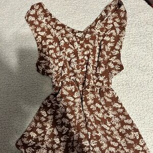 Vintage brown contempo casuals mini babydoll dress